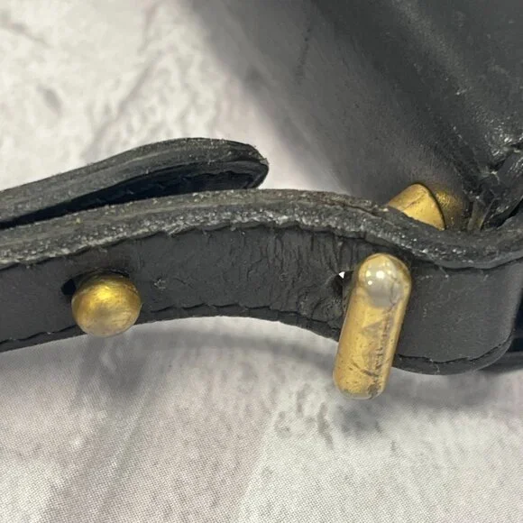 Christian Dior Vintage Black Leather Shoulder Bag w/ Adjustable Strap - Preowned - Picture 9 of 14